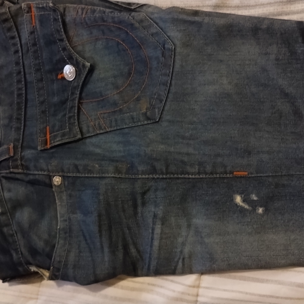 True religion factory stained size 36 Blue jeans